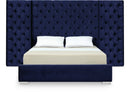 Grande Navy Velvet Queen Bed (3 Boxes)