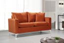Naomi Cognac Velvet Loveseat