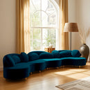 Vivacious Navy Velvet 3pc. Sectional (3 Boxes)