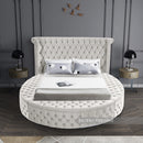 Luxus Cream Velvet Queen Bed (3 Boxes)