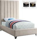 Via Cream Velvet Twin Bed