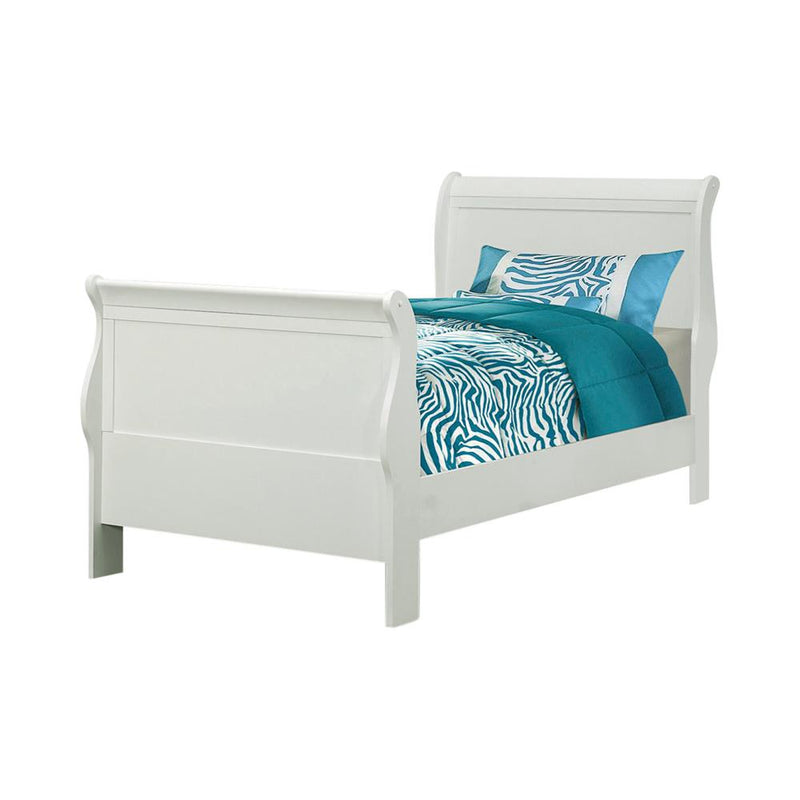 Louis Philippe Twin Sleigh Panel Bed White image