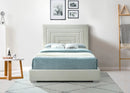 Nora Cream Velvet Queen Bed