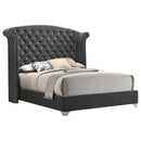 Melody California King Wingback Upholstered Bed Grey image