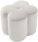 Clover Cream Velvet Ottoman