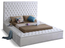 Bliss White Velvet Queen Bed (3 Boxes)