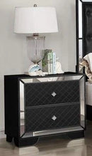 Galaxy Home Madison 2 Drawer Nightstand in Black GHF-808857503305