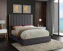 Becca Grey Velvet Full Bed