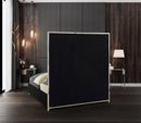 Milan Black Faux Leather Queen Bed