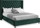 Aiden Green Velvet Queen Bed