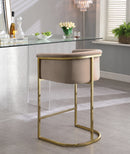 Donatella Beige Velvet Stool