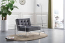 Alexis Grey Velvet Accent Chair