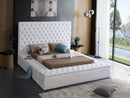 Bliss White Velvet King Bed (3 Boxes)