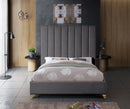 Via Grey Velvet Queen Bed