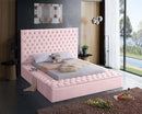 Bliss Pink Velvet King Bed (3 Boxes)
