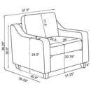 Christine Cushion Back Living Room Set Beige