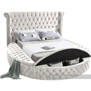 Luxus Cream Velvet Queen Bed (3 Boxes)