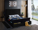 Bliss Black Velvet Queen Bed (3 Boxes)