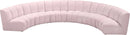 Infinity Pink Velvet 6pc. Modular Sectional