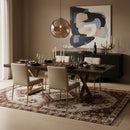 Excel Brown Zebra Wood Veneer Lacquer Extendable Dining Table (3 Boxes)
