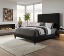 Harlie Black Velvet Queen Bed