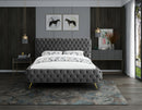 Delano Grey Velvet Queen Bed