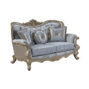 Royale Loveseat in Blue and Champagne