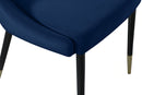 Sleek Navy Velvet Dining Chair