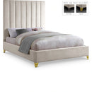Via Cream Velvet Queen Bed