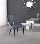 Sleek Grey Velvet Dining Chair