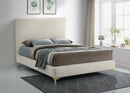 Geri Cream Velvet Queen Bed