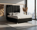 Enzo Black Velvet Full Bed