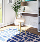 Ring Cream Velvet Counter Stool