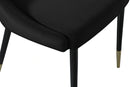Sleek Black Velvet Dining Chair