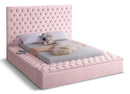Bliss Pink Velvet King Bed (3 Boxes)