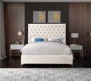 Cruz Cream Velvet King Bed