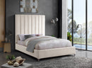Via Cream Velvet Queen Bed