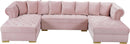 Presley Pink Velvet 3pc. Sectional