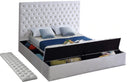 Bliss White Velvet King Bed (3 Boxes)