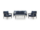 Gali Outdoor Sofa/Chairs/Table Set (Set of 4)