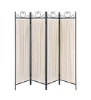 Dove 4-panel Folding Screen Beige and Black