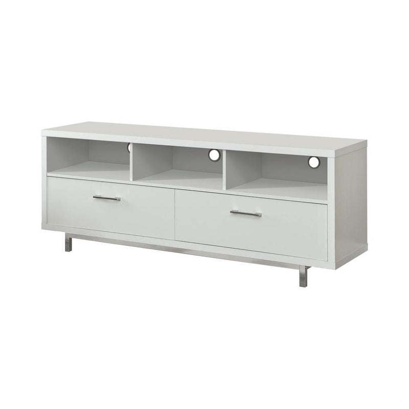 Transitional White TV Console