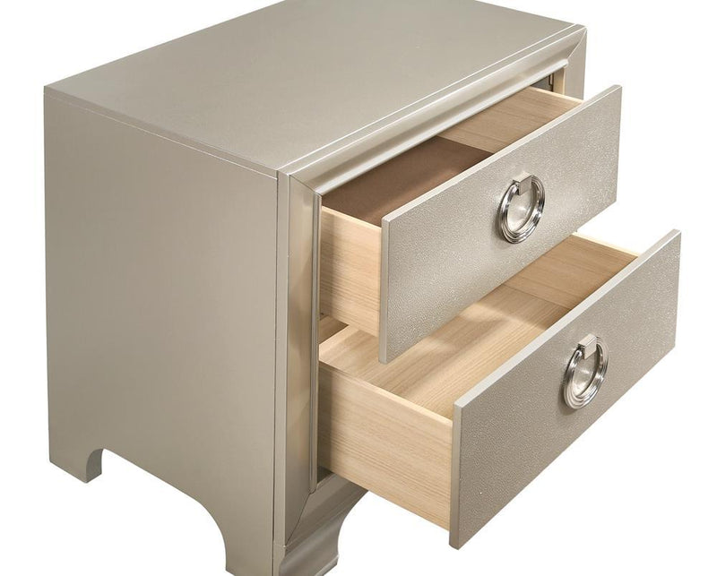 Salford 2-drawer Nightstand Metallic Sterling - Star USA Furniture Inc