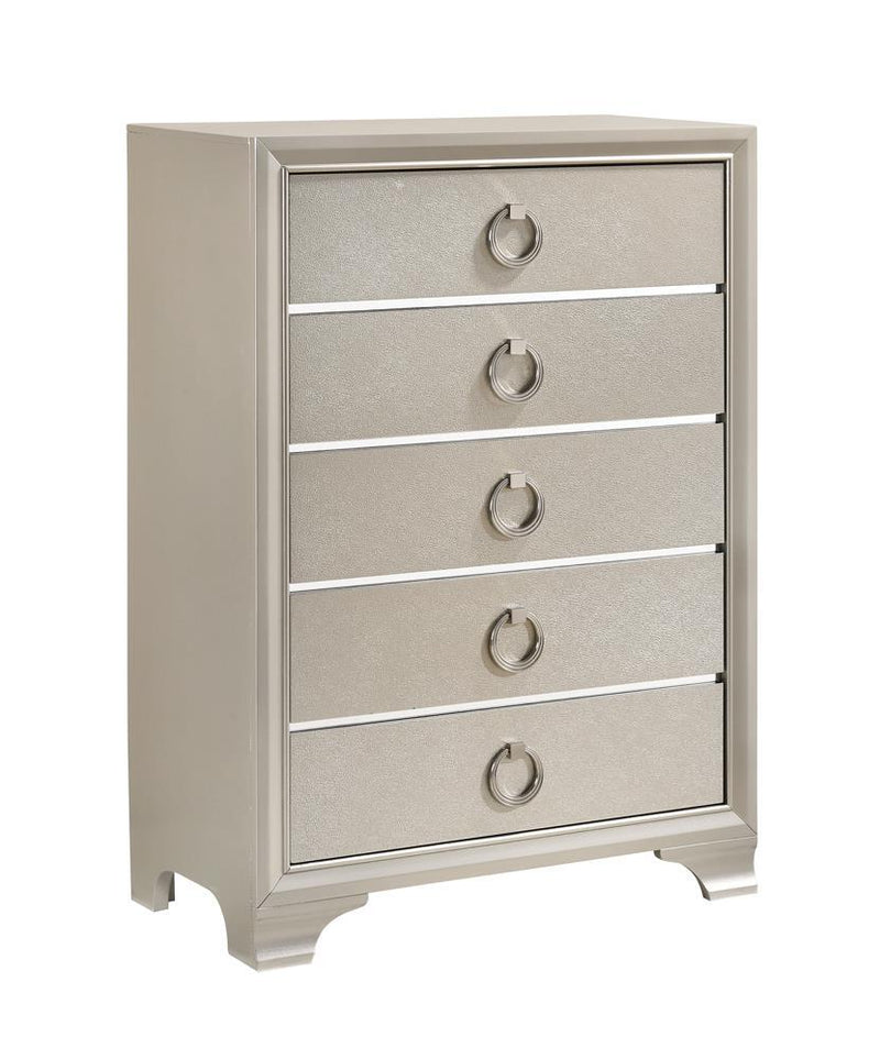 Salford 5-drawer Chest Metallic Sterling - Star USA Furniture Inc