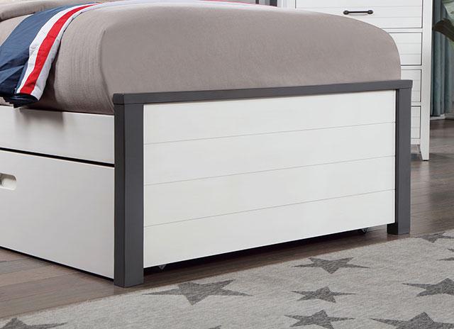 PRIAM Full Bed, White/Gray