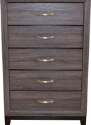 Galaxy Home Hudson 5 Drawer Chest in Foil Grey GHF-808857594679