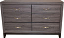 Galaxy Home Hudson 6 Drawer Dresser in Foil Grey GHF-808857665805