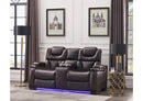 Galaxy Home Lexus Power Reclining Loveseat in Brown GHF-808857855565