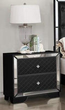 Galaxy Home Madison 2 Drawer Nightstand in Black GHF-808857503305