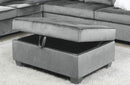 Galaxy Home Omega Storage Ottoman in Gray GHF-808857603593